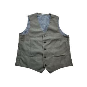 J. Ferrar Vest Men's Sz Small Brown5 Button Slim Fit Classic Lined Plaid Striped